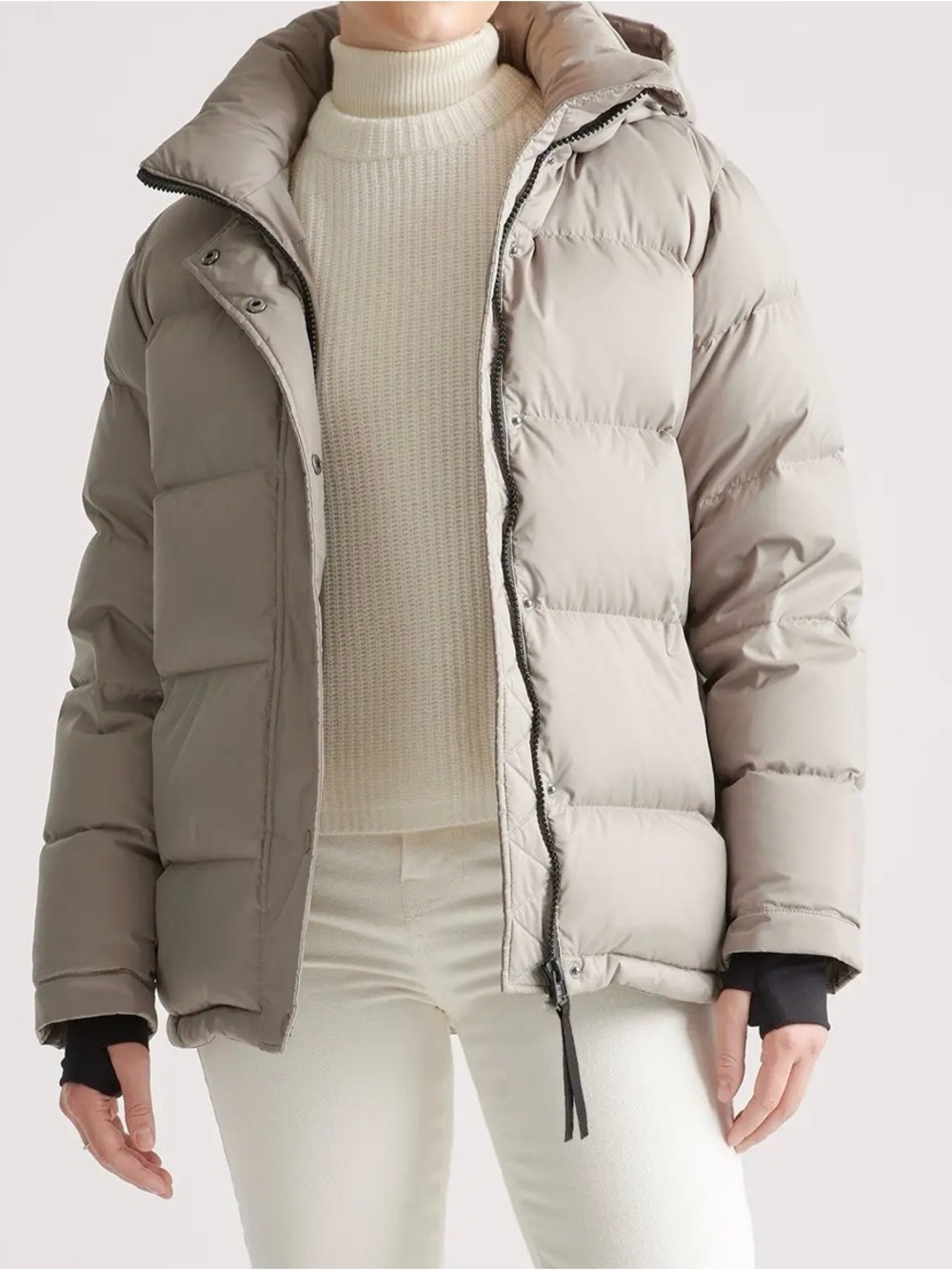 New! Quince Responsible Down Puffer Jacket in Stone Taupe Sz S